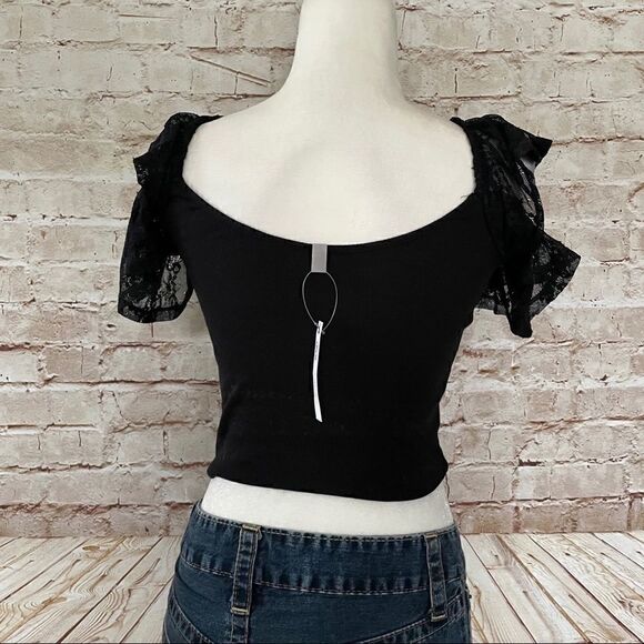 ASOS lace ribbed crop top - Picture 6 of 7